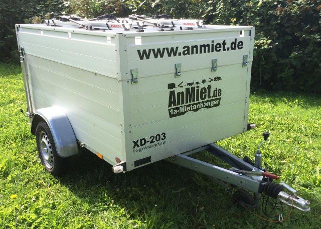 XD-203Deckelanhnger, 750kg GG, 560kg NL, Lademae 216x126x85cm, mit 4 Fahrradtrgern, 1achser gebremst, Tempo 100.