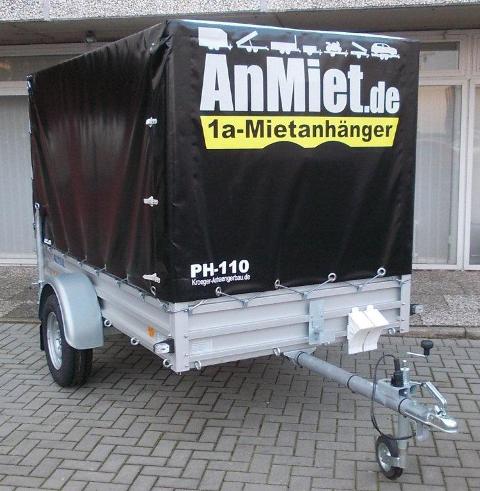 PH-110Planenanhnger, 750kg GG, 500kg NL, Lademae 263x135x145cm, Alutrail ungebremst, Tempo 100.