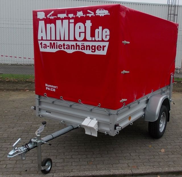 PH-239Planenanhnger, 750kg GG, 500kg NL, Lademae 263x135x150cm, Alutrail ungebremst, 