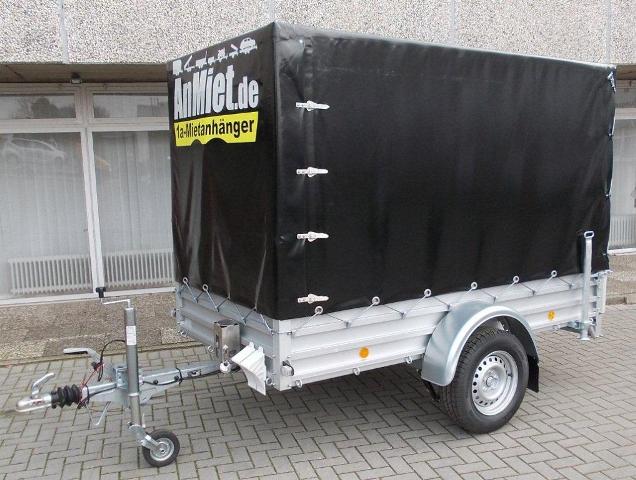 QH-127Planenanhnger, 1200kg GG, 850kg NL, Lademae 263x135x170cm, Alutrail 1achser gebremst, Tempo 100.