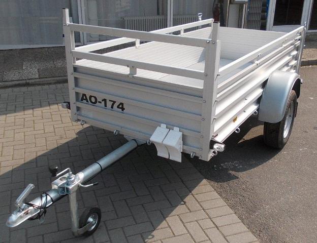 AO-174offener Kasten, 750kg GG, 550kg NL, Lademae 263x115x52, Alutrail 1achser ungebremst.