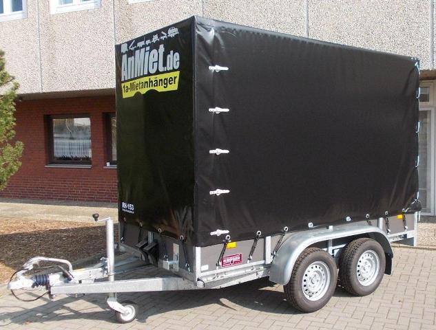 RH-153Planenanhnger, 2000kg GG, 1560kg NL, Lademae 300x150x200cm, Hapert Tandem gebremst.