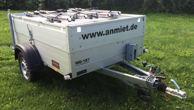 WD-187Deckelanhnger,  750kg GG, 560kg NL, Lademae 211x126x48cm, Anssems , mit 4 Fahrradtrgern.