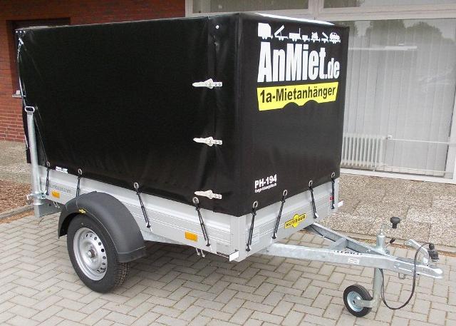 PH-194Planenanhnger, 750kg GG, 600kg NL, Lademae 205x110x120cm, Humbaur HA  ungebremst, Tempo 100.